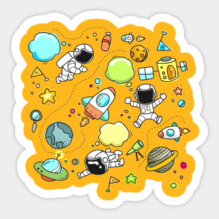 Cute Space Montage Sticker